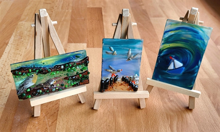 Mini schilderijtje van glas